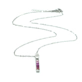 Silver Necklace with Red Stones